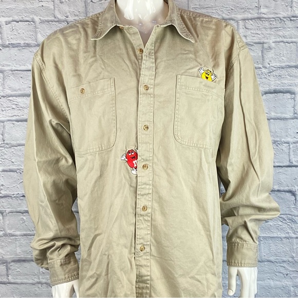 Vintage Planet Mars M&Ms Mens Button Up Shirt - Picture 1 of 6